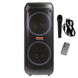 Maxpower Rechargeable Bluetooth Speaker - 6500 Watts 8"x 2 Woofers LED Lights