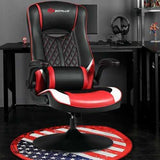 360 Degree Swivel Rocking Racing Style Gaming Chair-Red - Color: Red