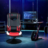 360 Degree Swivel Rocking Racing Style Gaming Chair-Red - Color: Red