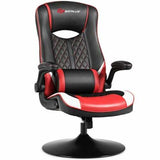 360 Degree Swivel Rocking Racing Style Gaming Chair-Red - Color: Red