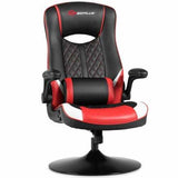 360 Degree Swivel Rocking Racing Style Gaming Chair-Red - Color: Red