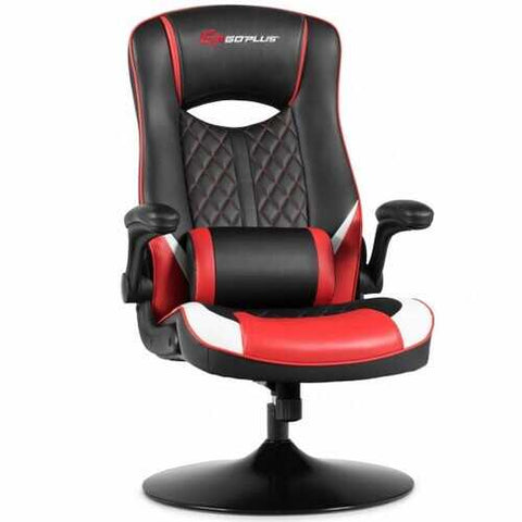 360 Degree Swivel Rocking Racing Style Gaming Chair-Red - Color: Red
