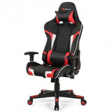 Reclining Swive Massage Gaming Chair-Red - Color: Red