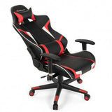 Reclining Swive Massage Gaming Chair-Red - Color: Red