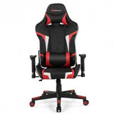 Reclining Swive Massage Gaming Chair-Red - Color: Red