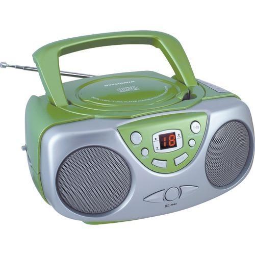 Sylvania Portable Cd Boom Box With Am And Fm Radio (green) (pack of 1 Ea)