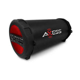 Axess Portable Thunder Sonic Bluetooth Cylinder Loud Speaker BuiltIn FM Radio SD Card USB AUX Red